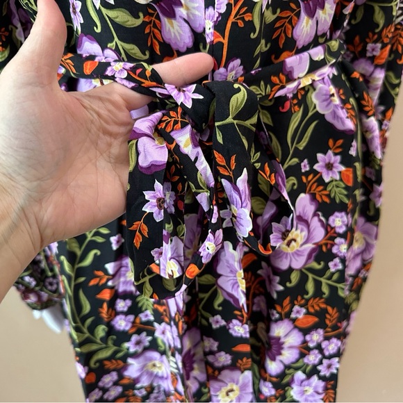 NWT Label of Love Violet Femme Floral Mini Dress Black Purple Womens Large - Picture 8 of 10